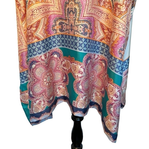 Chicos silk multi colored tie front kimono large/extra large. - Picture 10 of 14